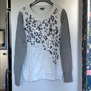 Grey Sequins Leopard 🐆 Print Sweater